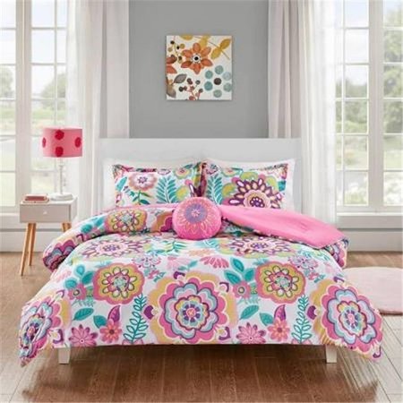 MI ZONE Mi Zone MZ10-0560 Twin & Twin Extra Large Size Floral Comforter Set; Pink MZ10-0560